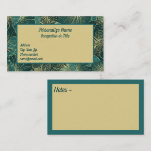 Carte De Visite Élégant Foliage Turquoise Exotique