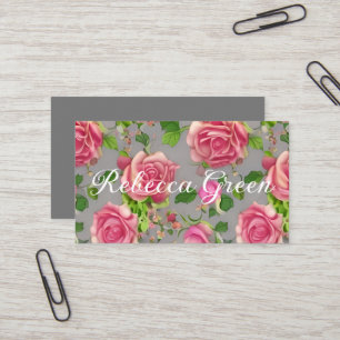 Carte De Visite Elégant Français Country Garden Rose Design Busine