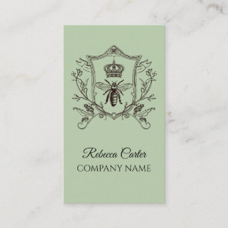 Carte De Visite Elegant French Country Vintage Fashion Crown Bee 