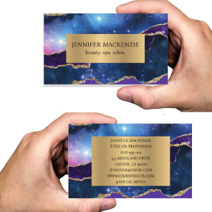 Carte De Visite Elégant Galaxy Unicorn Gold Agate Luxe