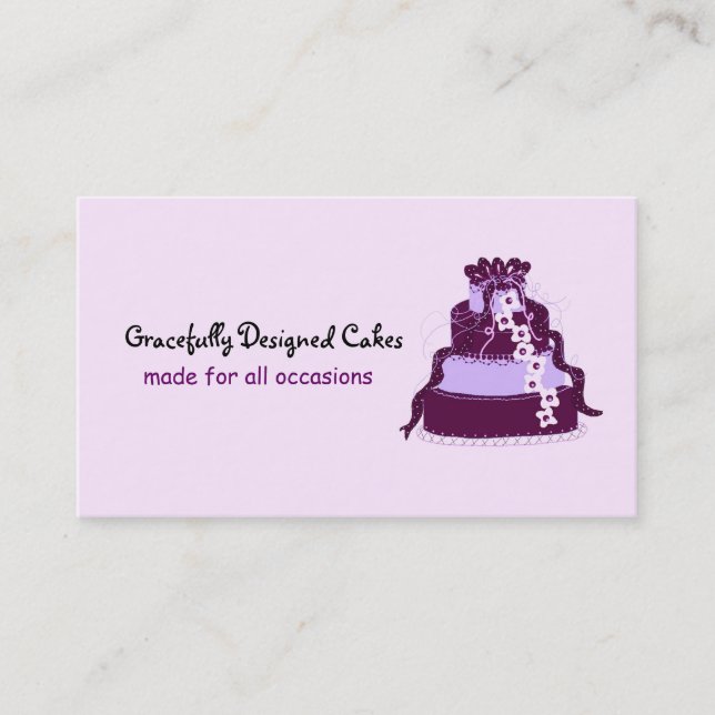 Carte De Visite Elégant gâteau de concepteur violet (Devant)
