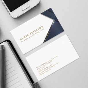 Carte De Visite Élégant géométrique Modern Gold Line Professiona