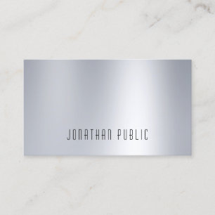 Carte De Visite Elégant Glam Silver Look Professionnel Simple simp
