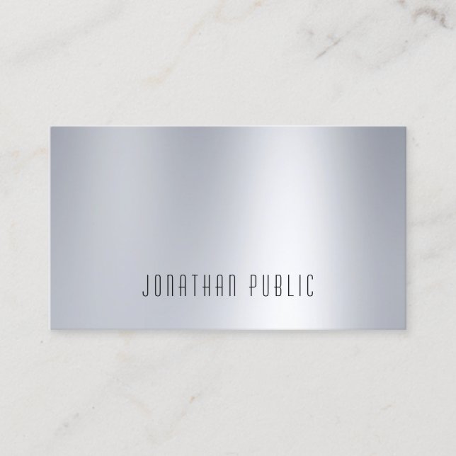 Carte De Visite Elégant Glam Silver Look Professionnel Simple simp (Devant)
