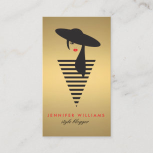 Carte De Visite Elegant Glamor Gold Mod Stylist, Salon, Blogger