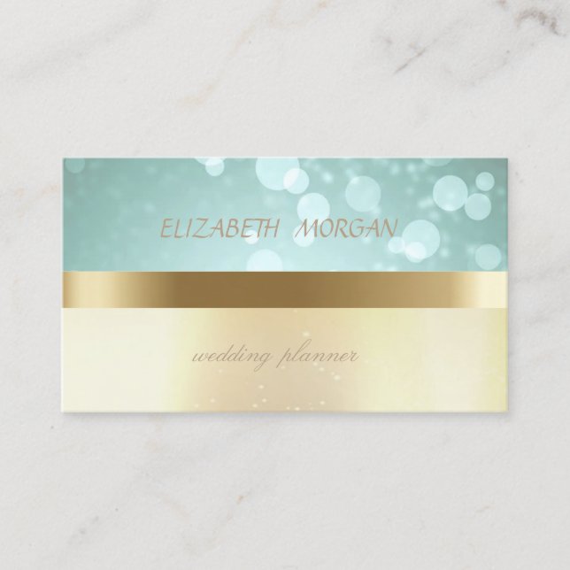 Carte De Visite Élégant Glamorouse moderne, Faux Gold, Bokeh (Devant)