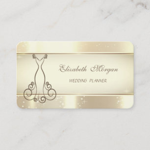 Carte De Visite Élégant Glamorouse moderne, Faux Gold, Bokeh, Robe