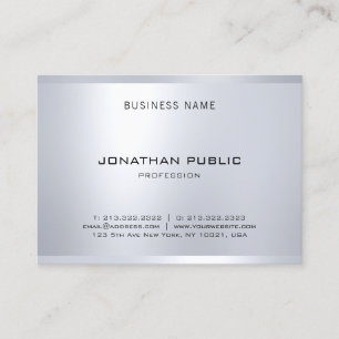 Carte De Visite Elégant Glamour Argent Look Moderne Simple simple