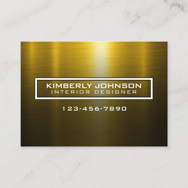 Carte De Visite Elegant Gold and Black Business Card Design (Devant)