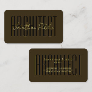 Carte De Visite Elegant Gold Calligraphy Texte Luxury Architect