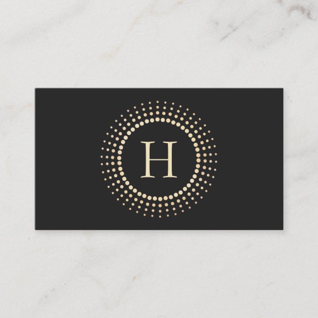 Carte De Visite Élégant Gold Designer Monogram Circle Logo (Devant)