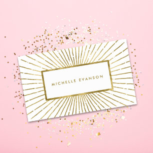 Carte De Visite Elégant Gold Foil Sunburst Professional
