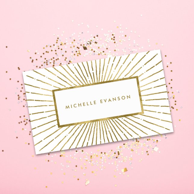Carte De Visite Elégant Gold Foil Sunburst Professional (Créateur téléchargé)