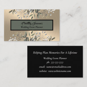 Carte de visite Elegant Gold Mariage Event Planner