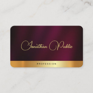 Carte De Visite Elégant Gold Script Texte Luxury Premium Silk
