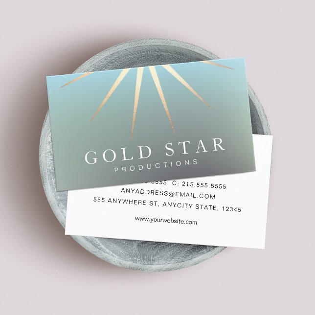 Carte De Visite Élégant Gold Star Logo Professionnel (Créateur téléchargé)
