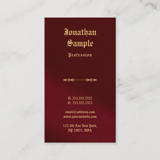 Carte De Visite Elegant Gold Text Font Nostalgic Classic Look (Devant)