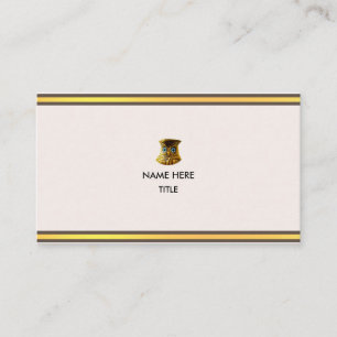 Carte De Visite Elégant Golden & Brown Beige Stripes