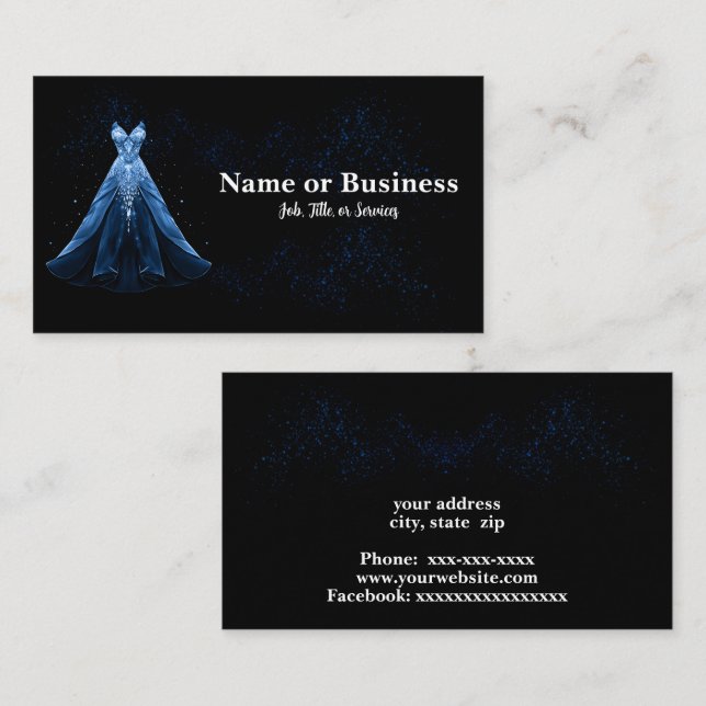 Carte De Visite Elegant gown silhouette (Devant / Derrière)