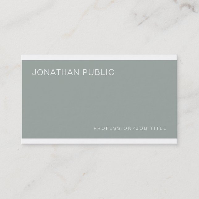 Carte De Visite Elégant Green Sleek Design Luxe Professionnel (Devant)