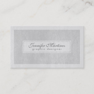 Carte De Visite Elégant gris clair Faux cuir look