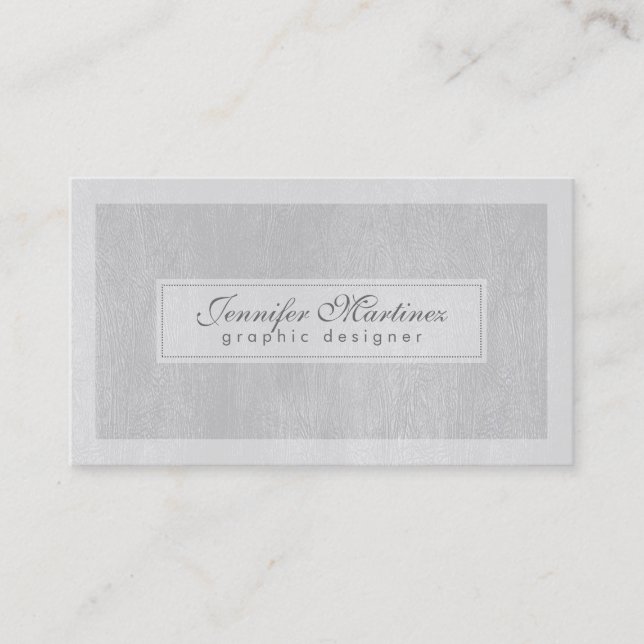 Carte De Visite Elégant gris clair Faux cuir look (Devant)