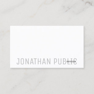 Carte De Visite Élégant Gris Et Blanc Minimaliste Modèle Moderne
