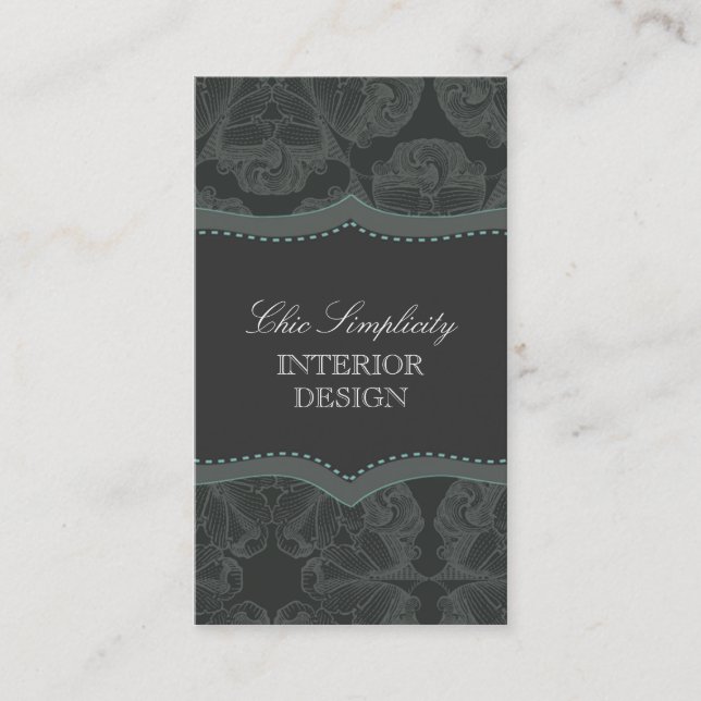 Carte de visite élégant gris-foncé de conception (Devant)