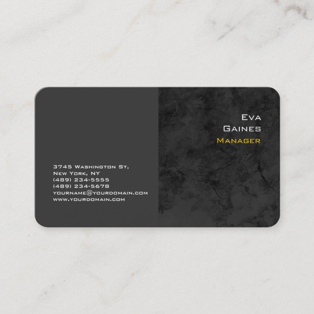 Carte De Visite Elégant gris noir jaune professionnel moderne (Devant)