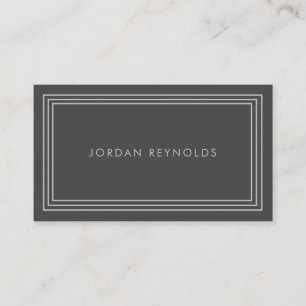 Carte De Visite Élégant gris triple cadre minimal