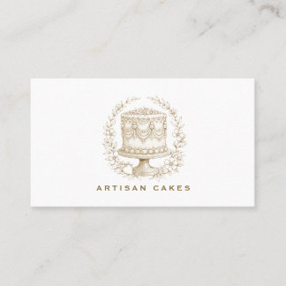 Carte De Visite Elegant Hand Drawn Cake Bakery