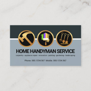 Carte De Visite Élégant Handyman Icônes Couches de colonne Rép