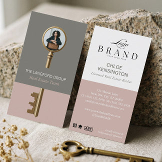 Carte De Visite Elegant Home Real Estate Key Professional Photo