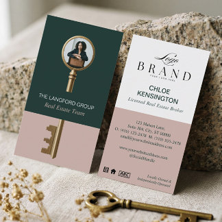 Carte De Visite Elegant Home Real Estate Key Professional Photo
