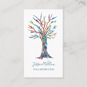 Carte De Visite Élégant instructeur de yoga arbre