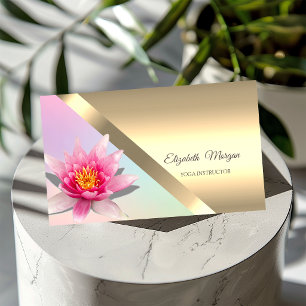 Carte De Visite Élégant instructeur de Yoga de Lotus Fleur d'Aquar