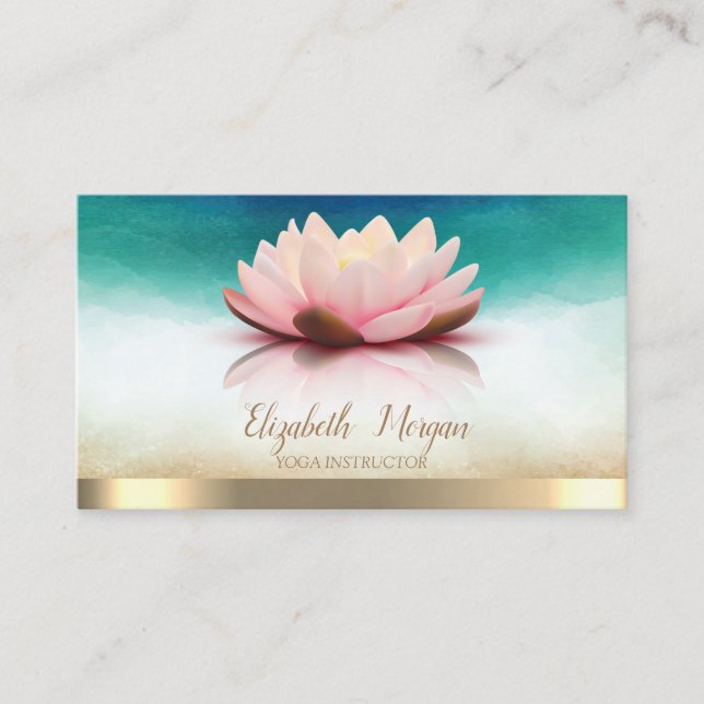 Carte De Visite Élégant instructeur de yoga Lotus (Devant)