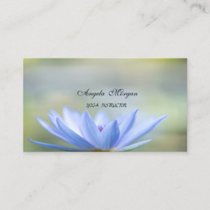 Carte De Visite Élégant instructeur de Yoga Lotus Bleu