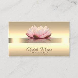 Carte De Visite Élégant instructeur de Yoga Lotus Fleur Or
