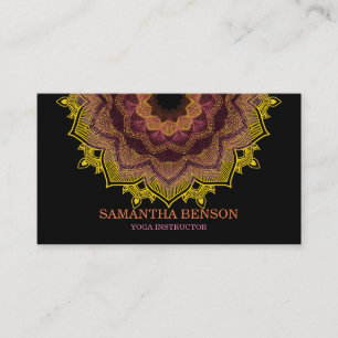 Carte De Visite Élégant instructeur de Yoga Mandala Lotus