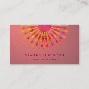 Carte De Visite Élégant instructeur de Yoga Marbre blanc à fleurs 