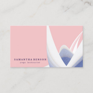 Carte De Visite Élégant instructeur de Yoga Marbre blanc à fleurs