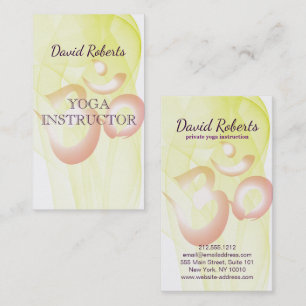 Carte De Visite Élégant instructeur de yoga Om Symbole