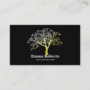 Carte De Visite Élégant instructeur de Yoga Rose Gold Tree