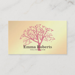 Carte De Visite Élégant instructeur de Yoga Rose Gold Tree