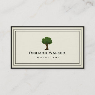 Carte De Visite Élégant jardin arboré Logo d'entretien de la pe