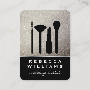 Carte De Visite Elégant kit de maquillage Parties scintillant or F