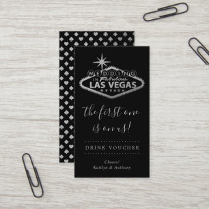 Carte De Visite Elégant Las Vegas Destination Mariage Boire billet