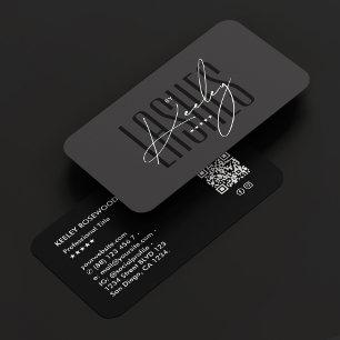 Carte De Visite Élégant Lash Technicien Signature Noir