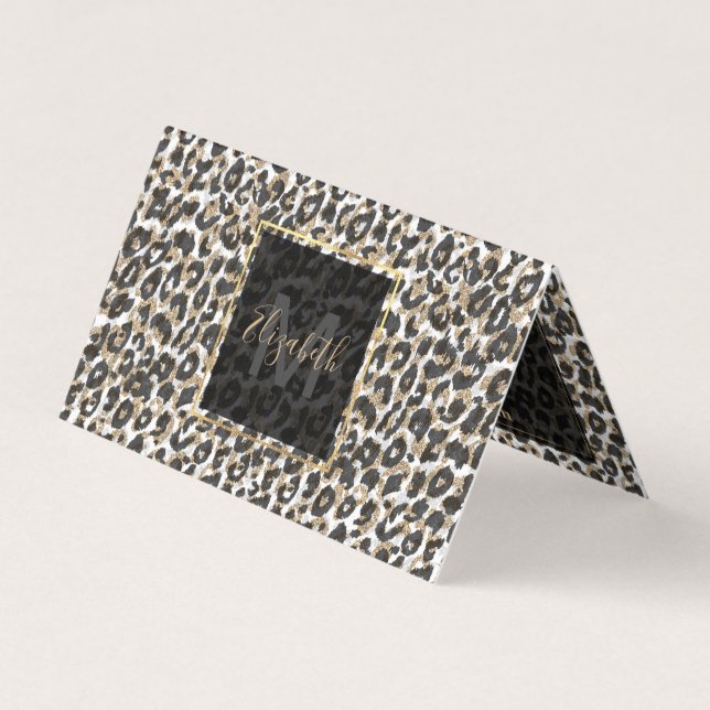 Carte De Visite Élégant léopard poster de animal motif (Devant)